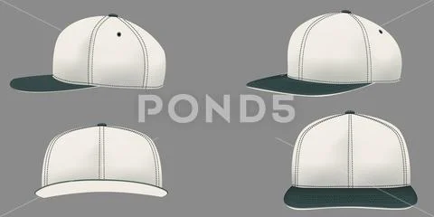 White and Green Hat PSD Template