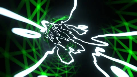 White and Green Hypnotic Psychedelic Portal Background VJ Loop in 4K Stock Footage 314365693