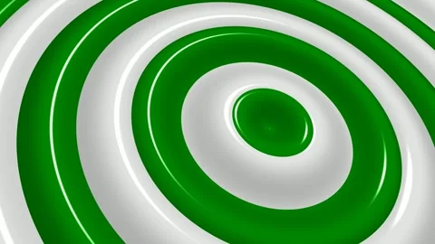 White and Green Ring Waves, Background, Unique Design, Paints, Exclusive Stock Footage 303183301