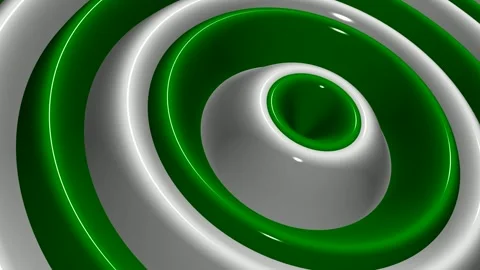 White and Green Ring Waves, Background, Unique Design, Exclusive, Paints Stock Footage 303183302