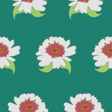 White and green vector seamless repeat pattern with red decorative elements 스톡 일러스트