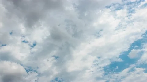 White and grey clouds on blue sky timelapse. Very fast movement of clouds on  Stock Footage 131335719