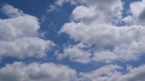 White and grey clouds move in blue sky Video stock 77413493