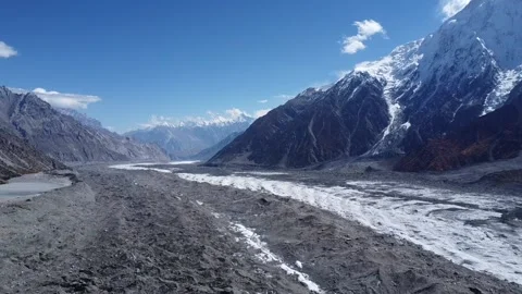 White and grey glacier Video stock 239434593