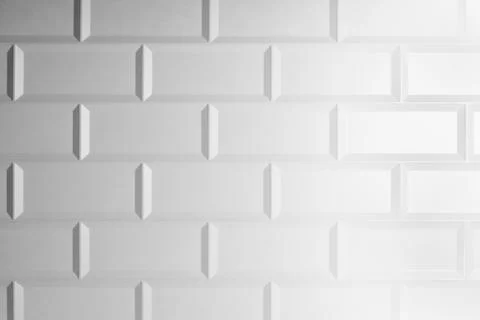 White and grey glossy rectangle ceramic tile as texture with gradient, patter 库存照片