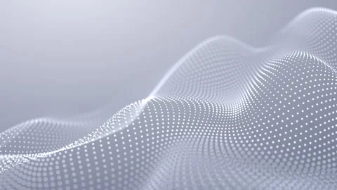 White and light gray dotted particle wave surface with smooth flowing depth.. Stock Footage 324911265