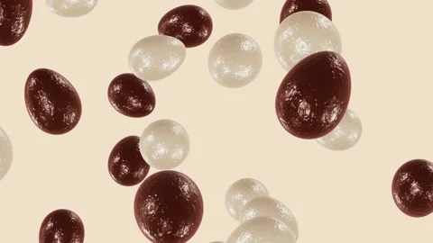 White and milk chocolate Easter eggs looping 3D animation with alpha Stock Footage 173548192