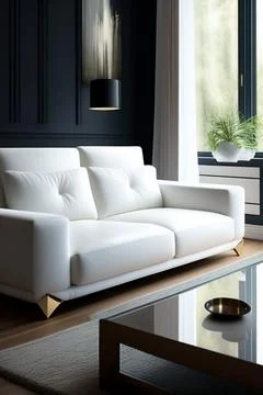White and modern designed sofa with a luxurious look. Stock Illustration
