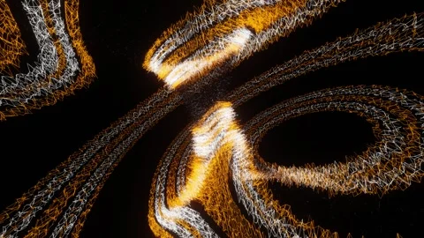 White and Orange Abstract Background VJ Loop in 4K Stock Footage 252514877