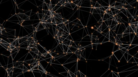 White and orange digital computer data and network connection triangle lines  Video stock 101413644