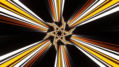 White and Orange Hexagonal Neon Line Kaleidoscope Tunnel Background VJ Loop  Stock Footage 275674616