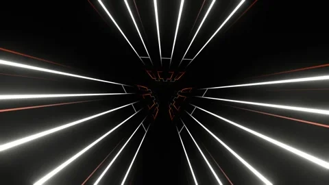 White and Orange Neon Light in Triangular Frame Background VJ Loop in 4K Stock Footage 263113064