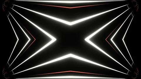White and Orange Neon Light in Frame Kaleidoscope Background VJ Loop in 4K Stock Footage 337056163
