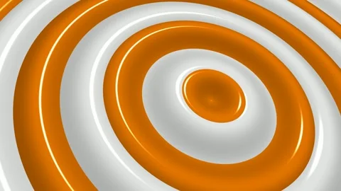 White and Orange Ring Waves, Background, Unique Design, Paints, Exclusive Stock Footage 303183224