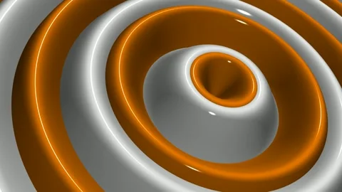 White and Orange Ring Waves, Background, Unique Design, Exclusive, Paints Stock Footage 303183245