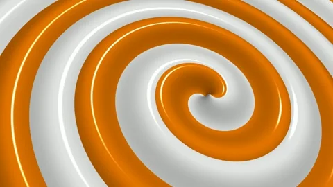 White and Orange Spiral Waves, Background, Unique Design, Paints, Exclusive Stock Footage 303183249