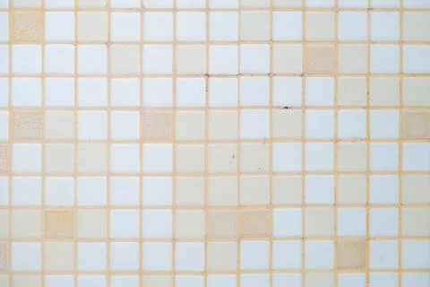 White and orange tile checkered background bathroom floor texture Stock Photos
