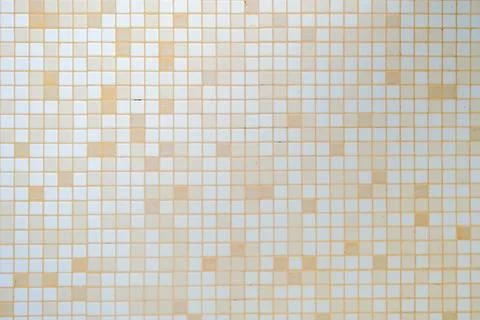 White and orange tile checkered background bathroom floor texture Stock Photos