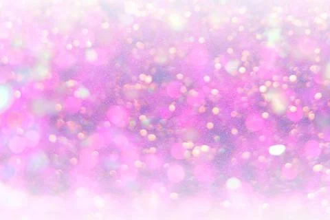 White and pink bokeh background with glitter. Stock Illustration