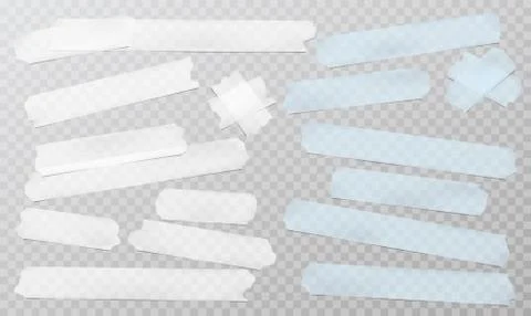 White and pink different size adhesive, sticky, masking, duct tape, paper pieces Stock Illustration