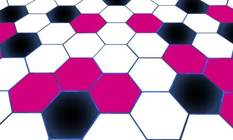 White and pink hexagonal abstract technology background. イラスト素材