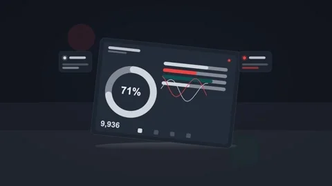 White and red analytics dashboard flat design loop Stock Footage 342628468