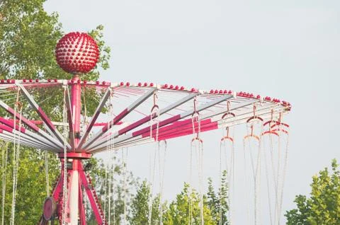 White and Red Carousel Stock Photos