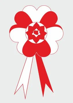 White and red composition, Illustrazione stock