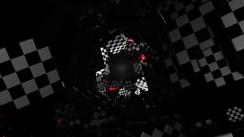 White and Red Digital Checkered Metaspace Background VJ Loop in 4K Stock Footage 314365161