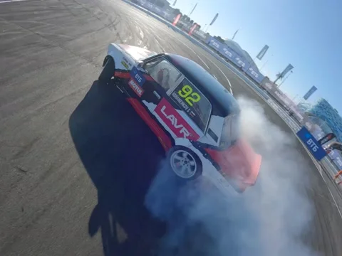 White and red drift car 動画素材 184088784