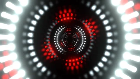 White and Red Flashing LED Panels in the Infinite Fantasy Tunnel Background  Stock-Footage 337926164