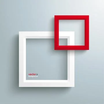 White and red frame silver background Ilustración de archivo
