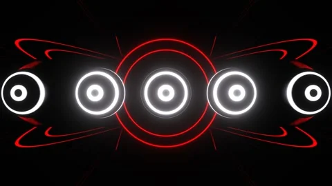White and Red Glowing Collapsible Round Stripes Background VJ Loop in 4K 库存影片 341674378