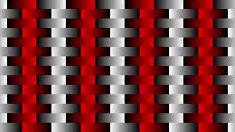 White and red gradient checkered, moving stripes creating illusion background Video stock 272503266