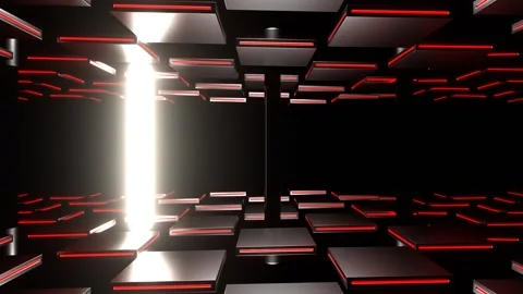 White and Red Horizontal Abstract Neon Strobe Background VJ Loop in 4K Stock Footage 260633738