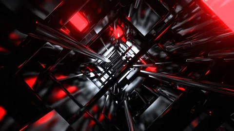 White and Red Infinite Abstract Neon Fracture Zone Background VJ Loop in 4K Stock Footage 314365331