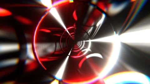 White and Red Infinite Corridor of Wandering Ring Energy Background VJ Loop  Stock Footage 301620935