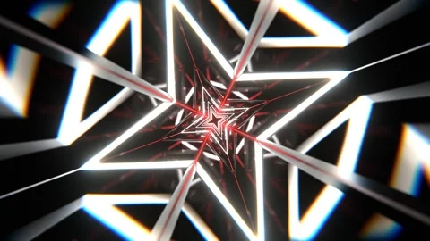 White and Red Mirrored Geometric Flashing Corridor Background VJ Loop l 4K Stock Footage 304974587