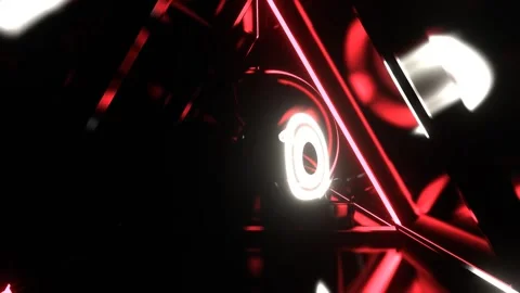 White and Red Psychedelic Neon Core in the Infinite Tunnel Background VJ Loo Stock Footage 316899634
