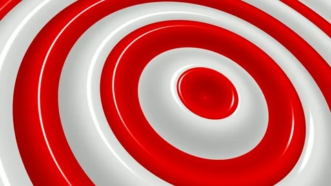 White and Red Ring Waves, Background, Unique Design, Paints, Exclusive Stock Footage 303183199