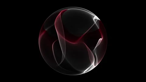 White and Red Sphere Background Seamless Loop 4K Abstract Silver Smoky Wave.. Stock Footage 318416081