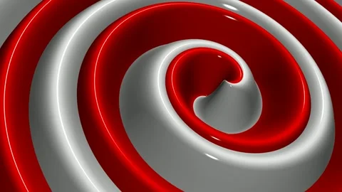 White and Red Spiral Waves, Background, Unique Design, Exclusive, Paints Stock Footage 303183198