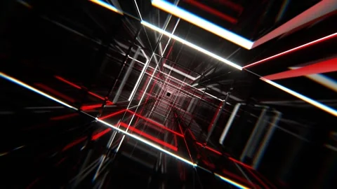 White and Red Square Neon Tunnel Background VJ Loop l 4K Stock Footage 294912057
