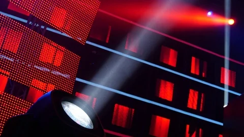 White and Red Stage Lights Stock Footage 81562860