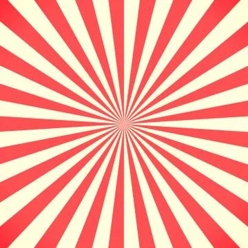 White and red sunburst pattern background Stock Illustration