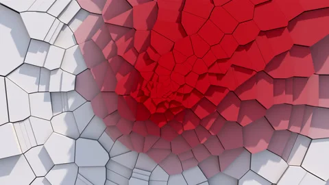 White and red textured surface. Abstract animation, 3d render, close-up. Stock Footage 234079962