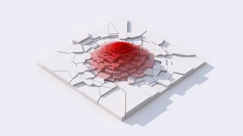 White and red textured surface. Abstract illustration, 3d render. Stock Illustration