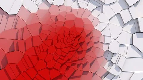 White and red textured surface. Abstract illustration, 3d render, close-up. Stock Illustration