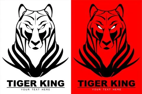 White and Red Tiger Stock Illustration