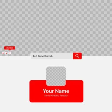 White and Red User Interface Template For Social Media. Put your Logo and Header Stock Illustration